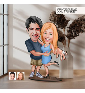 BK Gift Kişiye Özel Sevgililer Karikatürlü Büyük Boy Ahşap Biblo-14 Arkadaşa Hediye , Sevgiliye Hediye, Kişiye Özel Biblolar