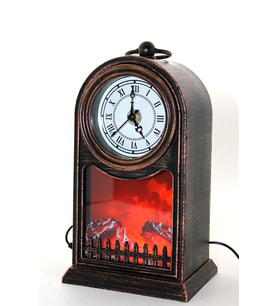 LED Işıklı Saatli Şömine - Model 1 (Çok Renkli)