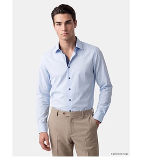 LCW BUSINESS Mavi Slim Fit Erkek Dokulu Gömlek