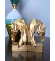 KİTAP TUTUCU KÜBİK AT FİGÜRLÜ 2 Lİ GOLD  RENKLİ