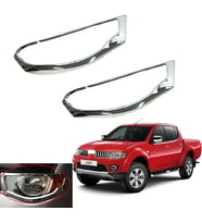 Mitsubishi L200 Uyumlu 2006 2014 Ön Far Kaplama ABS Krom Parça