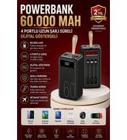 4 Çıkışlı Hızlı Şarj Destekli Taşınabilir Powerbank