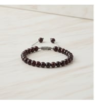 Bordo Granat Lal 6mm Merdiven Kapama Doğal Taş Bileklik