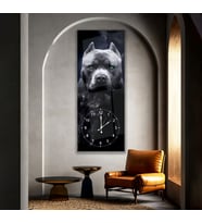 Saatli Pitbull Cam Tablo