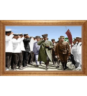 EV İŞYERİ OFİS İÇİN ALTIN ÇERÇEVELİ PASPARTULU TABLO S88