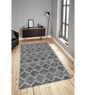 Dijital Baskılı Yıkanabilir Kaymaz Modern Renkli Salon Halısı Mutfak Halısı Yolluk ND-HY-1237 (Gri)