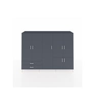 Hyperion Dolap 12 Raflı 2 Çekmeceli 7 Kapaklı 220x44x163 Antrasit-Antrasit