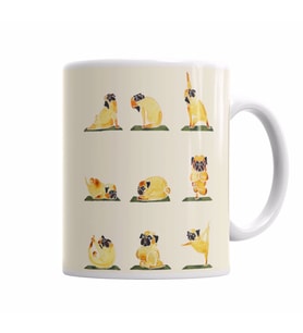 Pug Yoga  Köpek  Kupa Bardak Porselen