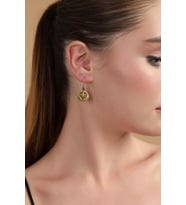 Reşat Küpe 14 Ayar Altın Emerald