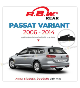 RBW Arka Silecek Volkswagen Passat Variant 2006-2014 ile uyumlu (Siyah)