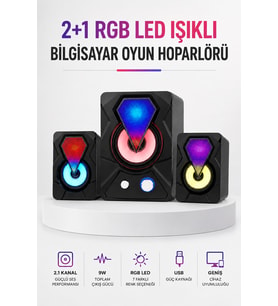 Rgb Led Aydınlatmalı Bilgisayar Oyun Hoparlör Sistemi
