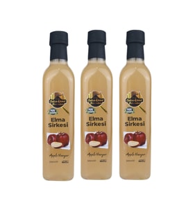 Tarihi SultanAhmet Baharatçısı Elma Sirkesi %100 Katkısız Doğal 3x500 ml  Özel Üretim