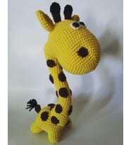 Koca Kafalı Zürafa Amigurumi Organik Oyuncak