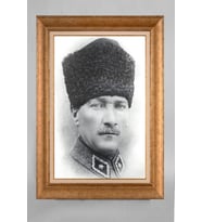 Çerçeveli Paspartulu Atatürk Tablo a653 (Gold)