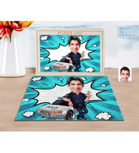 BK Gift Kişiye Özel Erkek Polis Karikatürlü 1000 Parça Profesyonel Puzzle-2