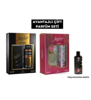 Classic Çift Parfüm Seti 60 ml (K) + 90 ml (E) + ( 2 Adet Deodorant 150 ml ) TRAŞ KOLONYASI HEDİYE