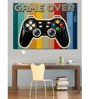 Oyun Kolu Game Over Dekoratif Kanvas - Mdf Ahşap Tablo