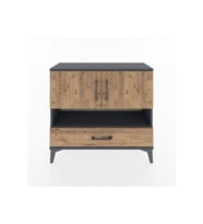 Arges Şifonyer 3 Raflı Tek Çekmeceli 2 Kapaklı 88x30x80 Antrasit-Çam