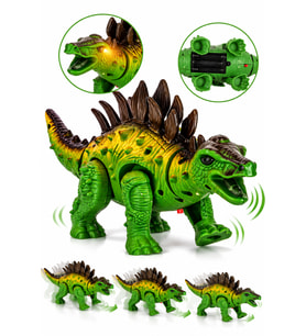 Sesli Işıklı Yürüyen Dinazor Oyuncak Stegosaurus Pilli Hareketli Büyük Boy Erkek Çocuk Oyuncak 28 cm