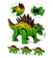 Sesli Işıklı Yürüyen Dinazor Oyuncak Stegosaurus Pilli Hareketli Büyük Boy Erkek Çocuk Oyuncak 28 cm