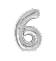 Benim Marifetlerim 6 Rakamı Gümüş Folyo Balon 16 inch 40 cm
