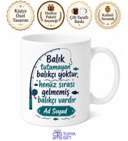 Balıkçı Jargonu Yazılı Komik Kupa Bardak Balıkçılara Özel Hediye