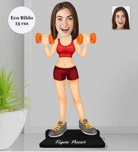 Kişiye Özel Fitness Kadın Ahşap Eco Biblo -1