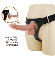 19 cm Belden Bağlamalı İçi Dolu Strapon Penis – Kevin (Ten)