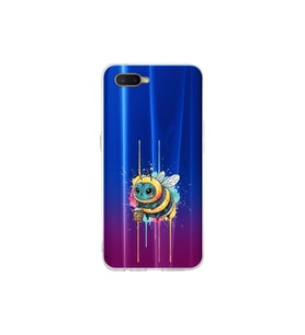 Oppo RX 17 Pro ile uyumlu Splash arı tasarımlı şeffaf silikon kılıf