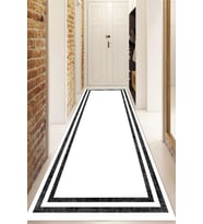 Dijital Baskılı Kaymaz Taban Yıkanabilir Modern Yolluk Ve Koridor Halısı NDU-SD-299 (Beyaz)