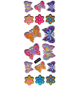 Sticker Kabartmalı Sticker Defter, Planlayıcı Etiket - (cb-538) 16x7 cm- Kelebek
