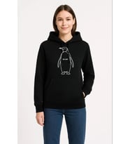Nihilist Penguen Özel Tasarım Oversize Kapüşonlu Sweatshirt - Siyah