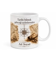 Tarih Öğretmenine Hediye Geçmiş Temalı Özel Baskılı Kupa Bardak