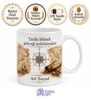 Tarih Öğretmenine Hediye Geçmiş Temalı Özel Baskılı Kupa Bardak