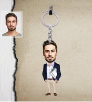 Kişiye Özel Öğretmen Karikatürlü  Ahşap Anahtarlık Bay-14-Eco
