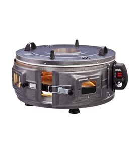 GROSS YUVARLAK DAVUL FIRIN STANDART AYARLANABİLİR TERMOSTAT = 50°C-320°C 1300W - 53CM ALÜMİNYUM TEPSİ ÖN - ÜST GÖZETLEME CAMI