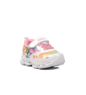 Trendyshose 1373 Kız Çocuk Işıklı Spor Ayakkabı (Beyaz-Pembe)