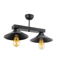 MYLİGHTS RETRO İKİLİ SIRALI METAL AVİZE (Siyah)