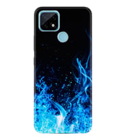 Realme C11 C21 C21Y C25Y C11 2021 Kılıf Desemli Silikon Blue Fire 1678