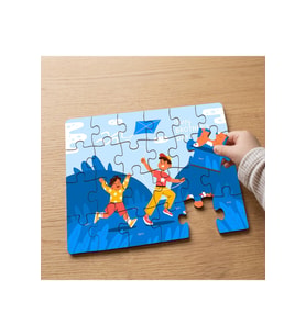 Kardeşlik Günü Tasarımlı 24 Parça Ahşap Çocuk Puzzle MPK0509