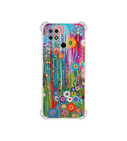 PrintiFy Redmi 10c ile Uyumlu Düşlerin Dansı Serisi Folklorik Bahçe Tasarımlı Uv Baskılı Köşe Korumalı Antişok Kılıf