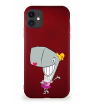 Apple iPhone 11 Soft Premier Kapak Pearl Yengeç Tasarımlı Silikon Kılıf - Mürdüm (Şeffaf)