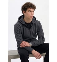 Erkek Fermuarlı Kapüşonlu Cepli İçi Polarlı Sweatshirt