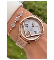 Freelook MRD11458 Rose Gold Çelik Kordon Kadın Kol Saati Bileklik Hediyeli