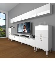 Decoraktiv Ekoflex 9 Mdf Gold Tv Ünitesi Tv Sehpası - Parlak Beyaz