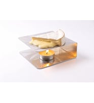 Peynir Isıtıcı Mumlu Servis Tabağı – Peynir Eritme Tabağı, 15x15 cm Kare Peynir Isıtıcı