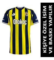 Fenerbahçe Forma 2025/2026 Sezon KİŞİYE ÖZEL İSİM VE NUMARA BASKILI Yetişkin Futbol Forması pp13 (Sarı-Lacivert)