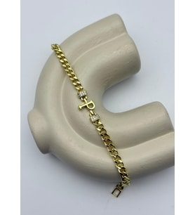 Vip Gold P Harf Taşlı Gurmet Bileklik - 26vipb39