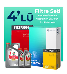 Filtron Nissan Navara 2.3 Dizel Filtre Bakım Seti Castrol Motor Yağlı (2015-2021) 4 Lü