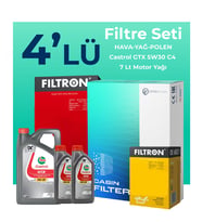 Filtron Nissan Navara 2.3 Dizel Filtre Bakım Seti Castrol Motor Yağlı (2015-2021) 4 Lü